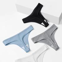 10PCS Conjunto De Bragas De Algodón Para Mujer Estilo Deportivo Y Sexy Transpirables Cómodas Y Suaves G-Strings En Rayas - details 2