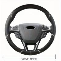 Cubierta de Volante de Cuero Falsito Transpirable y Absorbente de Sudor - details 4