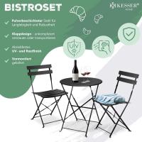 3 Piezas con 2 sillas Plegables, Juego de Muebles de balcón, Muebles de jardín, Muebles de jardín, Muebles de jardín, Muebles de jardín, Mesa de Metal - details 3