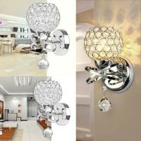 Candelabro de pared de cristal E27, lámpara de cabecera de dormitorio Simple y creativa, luces doradas/Plateadas para dormitorio - details 11