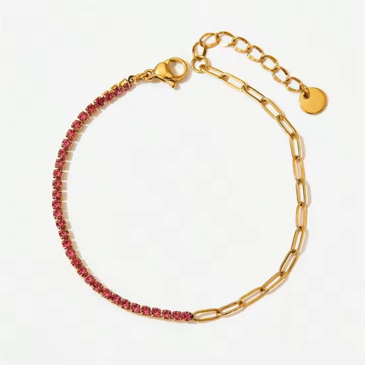 Pulsera de Acero Inoxidable Plateado de Oro 18K Joyería de Fiesta de Moda para Mujeres - 1