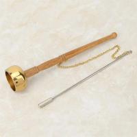 Meditation Prayer Bell,Buddhist Wooden Handle Brass Hand Bell,Temple Dharma Ritual Utensil,Singing Scripture Implement