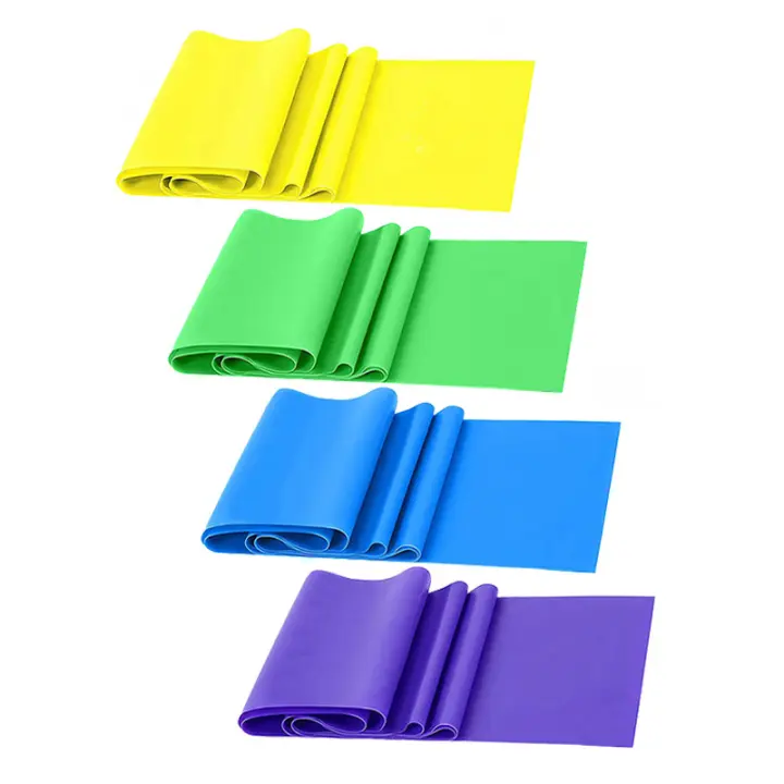 Juego de bandas de resistencia para ejercicio con 4 niveles de resistencia, banda elástica TPE para entrenamiento físico, rehabilitación, entrenamiento de fuerza, Yoga y Pilates - 1