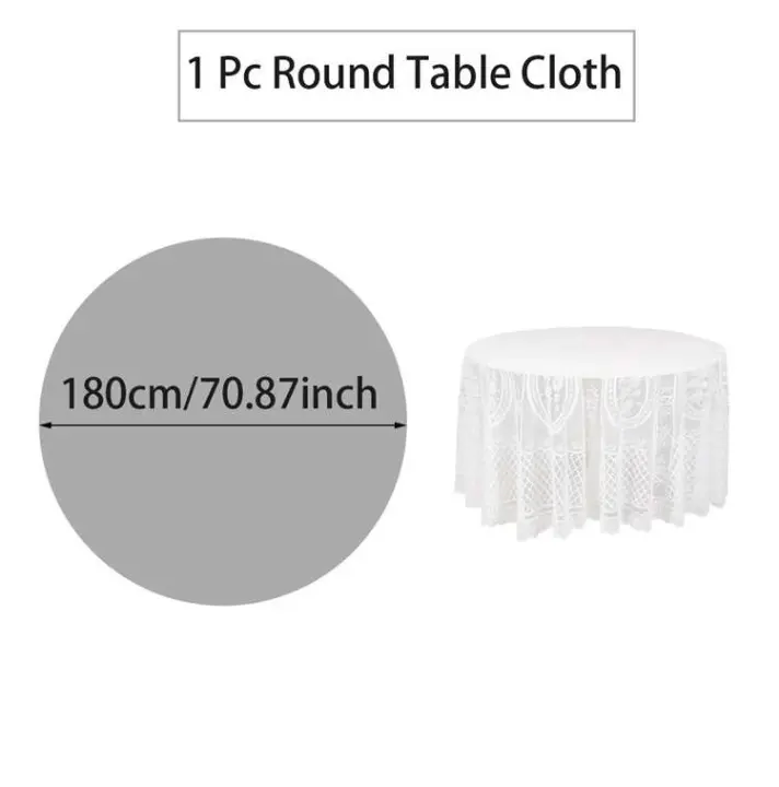 Mantel blanco ENCE con diseño de flores de mariposa, decoración, mantel circular blanco, decoración de mesa de comedor para el hogar - 1