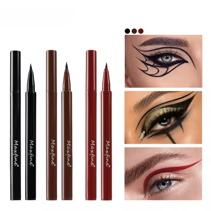 Maquillaje Maxfine Exquisito Delineador de ojos líquido que forma la pluma impermeable y a prueba de aceite sin manchas - 1