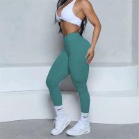 Leggings con espalda en V para mujer, leggings deportivos sin costuras para mujer, pantalones de yoga sólidos elásticos de cintura alta para fitness y jogging - details 28