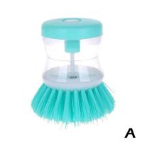 Plato para olla de lavado de cocina con relleno de líquido al presionar no daña la sartén, dispensador automático de cepillo de limpieza - details 3