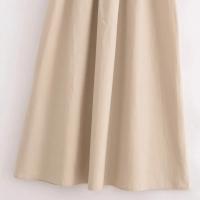 Elegante Vestido Largo Negro de Primavera 2025 Moda Casual Vintage para Mujeres Vestidos Khaki - details 8