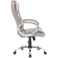 Silla sillón de Oficina Estudio Alta Gama tapizado en Piel sintética, Color Beige taupé. - details 3