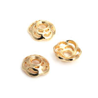 50 Uds. De cuentas redondas de latón de Color dorado de 18K, tapas de hojas de árbol y flores, suministros para hacer cuentas de joyería, accesorios Diy - details 59