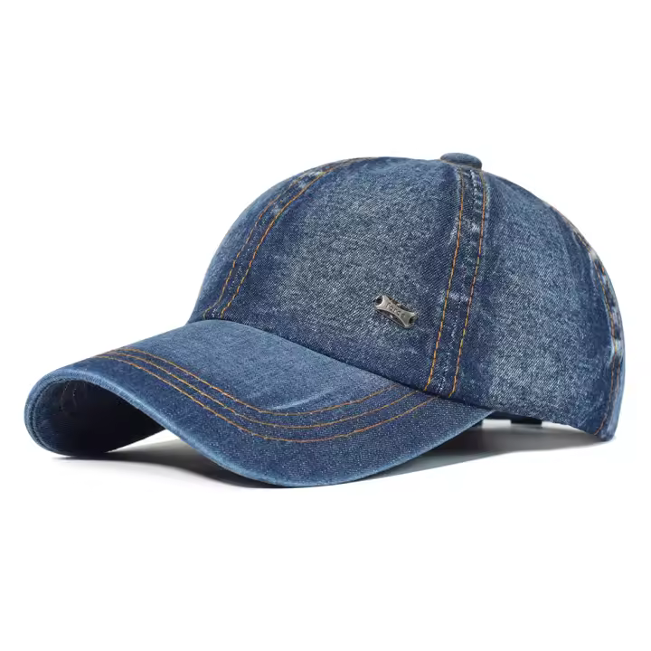Gorra de béisbol de algodón lavada vintage para hombres y mujeres, sombrero de mezclilla para papá, estilo camionero ajustable, perfil bajo - 1