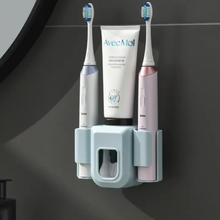 Soporte para cepillo de dientes eléctrico, organizador de pared de doble orificio, soporte para cepillo de dientes, accesorios - 1