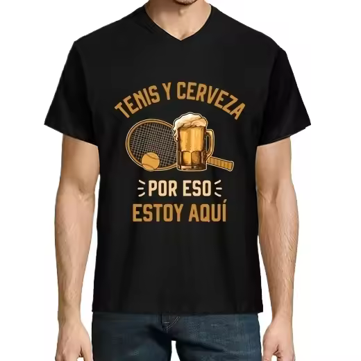 tenis y cerveza tenis para tenista,Camiseta de Pádel Divertido, ropa para exteriores - 1