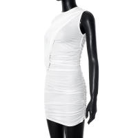 Vestido ajustado asimétrico de manga única de alta gama para mujer - details 20