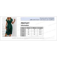 Vestido A-line Midi Verde Vintage Estilo Casual con Volantes y Mangas Cortas - details 0