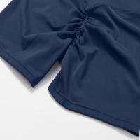 Pantalones cortos de gimnasio para mujer, pantalones cortos de Yoga lisos, mallas cortas cruzadas para Fitness, pantalones cortos para correr de cintura alta, ropa corta de entrenamiento elástica - details 6