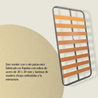 135x 190cm |   Somier con 4 Patas |   Láminas Madera de Chopo de 9 cm y Estructura de Tubos de Acero |   Útil para Camas Nido o Camas Individuales - details 5