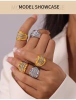 El Nuevo Anillo Geométrico de ZIRCON brilliant está ajustado para Regalos de joyería de lujo de moda para Mujeres. - details 2