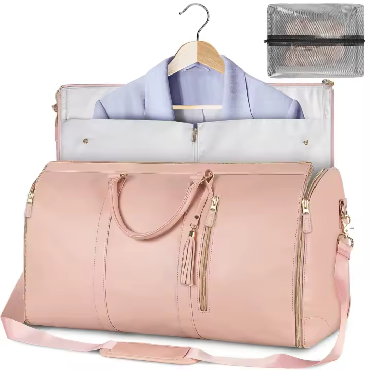 Traje plegable de las mujeres bolsa de viaje multifuncional de gran capacidad de gran PU bolsa de equipaje de mano - 1