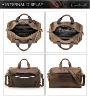 CONTACT'S-Bolsa de equipaje Vintage de cuero genuino para hombre, bolso de viaje de negocios, bolso de hombro de gran capacidad - details 12