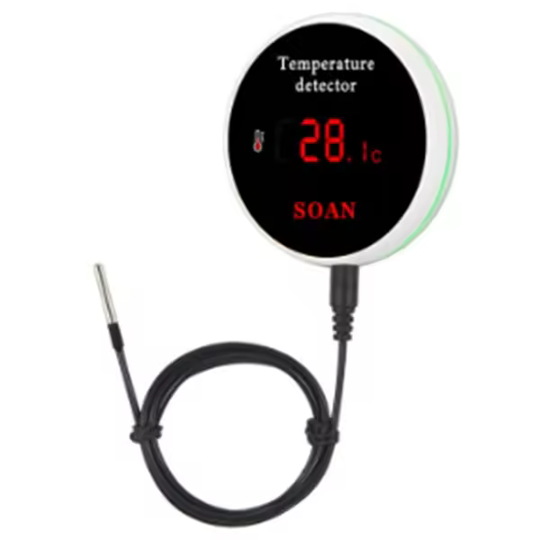 Tuya Smart Home Wifi Sensor de Temperatura Cable Digital Smartlife TermóMetro HabitacióN Agua Piscina Termostato Alarma Enchufe de la UE - 1
