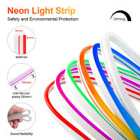 Tira Flexible de luces LED de neón, 24V, 2835, 120LED/m, señal de 5x11mm, IP67, cinta de cuerda impermeable con interruptor de atenuación táctil - details 10