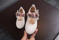 Zapatos de princesa de cristal para niña de cuero floral para niño, estilo coreano, zapatos de baile con lazo para fiesta y boda - details 6