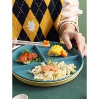 Divided Dish In 3 Diet Reusable Round Dinner Plate Kitchen Dinnerware Portion Plates for Adults 3 Compartments Microwave Safe - details 12