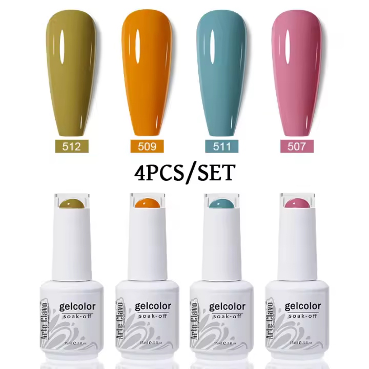 Arte Clavo-Juego de esmaltes en Gel para uñas, 10/8/6/4 piezas, purpurina, colores rojo y verde, LED UV, manicura semipermanente - 1