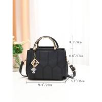 Bolso cruzado moderno y minimalista, bolso con patrón de bordado geométrico, mochila de lujo de alta gama - details 6