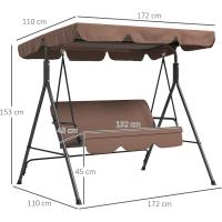Columpio de Jardín de 3 Plazas Balance Exterior con Techo Ajustable y Marco de Acero Carga de 200kg - details 15