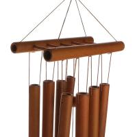 Campanas de viento de tubos de bambú hechas a mano, música sintonizada hueca, carillón de viento de bambú Natural con escalera - details 2