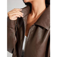 Chaqueta de Moto para Mujer de Tamaño Grande en Cuero Pretendido para Outfit de Otoño/Invierno 2024 con Cierre de Cremallera y Forro de Poliéster - details 23