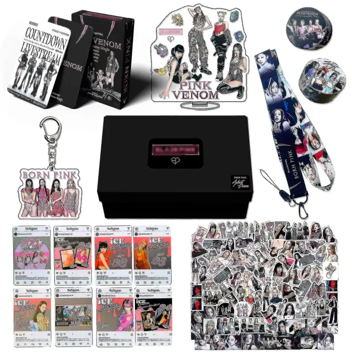 Set de Caja de Regalo de Álbum Born Pink 161 Piezas de Pegatinas de Lanyard Kpop - 1