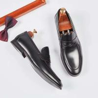 Cubierta de pie cruzada de cuero de estilo británico para negocios y ocio directo para hombres - details 4