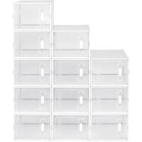 Cajas de Zapatos de Plástico Transparentes Apilables y Plegables Organizador de Zapatos para Armario con Tapa Frontal - details 14