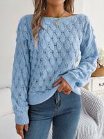 Suéter Casual de Invierno-Otoño Cuello Oblicuo, Manga Larga, Moda para Mujeres en Rosa - details 19