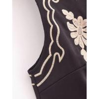 BUNO-moda para mujer, chaleco bordado Retro Simple y versátil, Top corto sin mangas bordado étnico - details 5