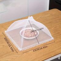 Plegable a prueba de mosquitos e insectos vegetales desmontable, red de limpieza, cubierta para alimentos, mesa de comedor, camping, blanco - details 4