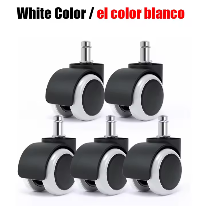 KAK-Ruedas silla oficina de 2 pulgadas, 5 uds, ruedas giratorias universales silla gamer ruedas de silla de oficina de repuesto, ruedas de carrito de vástago de 11mm, herrajes para muebles - 1
