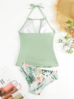 Bikini Tankini con cuello en V y espalda descubierta para mujer, traje de baño Sexy con cordones y cuello Halter, novedad - details 18