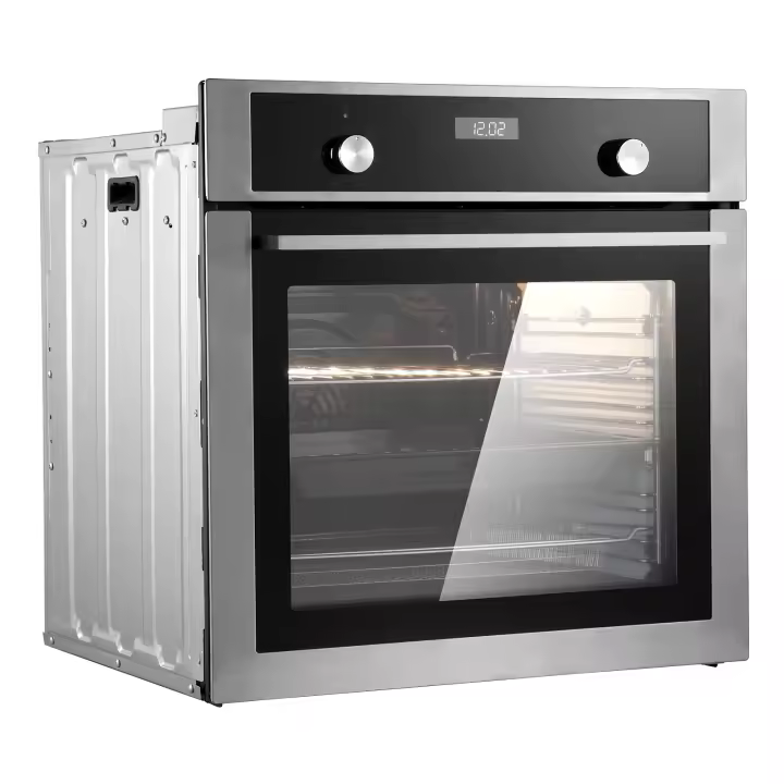 SucceBuy Horno eléctrico de pared incorporado de 24" - Múltiples funciones de cocción con rejilla y bandeja para hornear, calentamiento rápido a 200 ° C" - 1