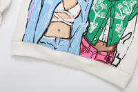 Jersey de manga larga con cuello redondo para mujer, Jersey holgado, deportivo, informal, estampado, Otoño, 2023 - details 3