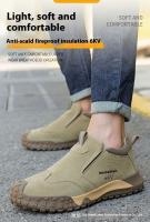No de acero puntera soldadores zapatos anti-quemaduras de cuero de vaca ligero verano transpirable 6KV aislado estribos casual zapatos de trabajo al aire libre zapatos de trabajo del sitio - details 0