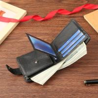 Carteras para hombre, monedero de cuero con cremallera, tarjetero delgado para hombre, billetera corta multitarjeta de calidad para hombre, monedero con bolsillo para monedas - details 2