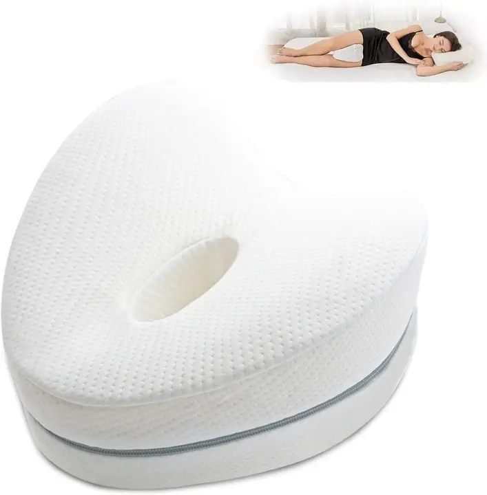 Almohada Ortopédica para Pierna y Rodilla,Espuma con Memoria Alivia el Dolor de Espalda Cadera y Articulaciones Soporte para el Tobillo y la Rodilla – Almohadilla para Dormir de Lado (B) - 1