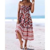 Vestido largo holgado con estampado y cintura elástica para mujer, verano 2025 - details 17