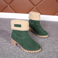 Botas de nieve cálidas para mujer, botines de lana, zapatos cómodos, informales, de media pantorrilla, invierno, 2023 - details 8