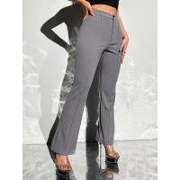 Mujeres elegantes de cintura alta, pantalones de vestir, pantalones lisos de pierna recta para - details 2