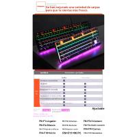 Teclado mecánico metálico 87 teclas 104 teclas eje verde luminoso eje negro accesorios informáticos juego de bloques de color - details 15